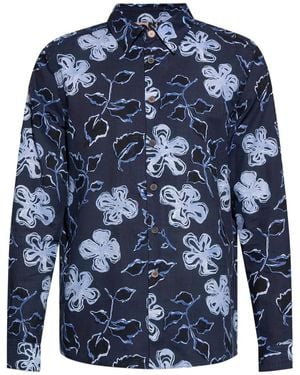 Paul Smith Overhemd Met Bloemenprint - Blauw