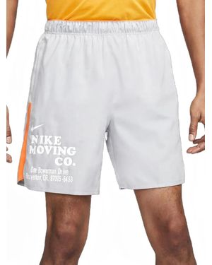 Nike Dri-Fit Challenger Elasticated-Waistband Shorts - White