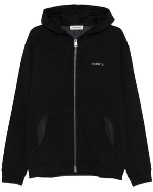 Premiata Logo-Print Zip-Up Hoodie - Black