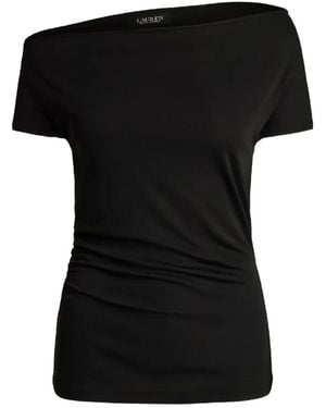Ralph Lauren Asymmetric One-Shoulder Top - Black