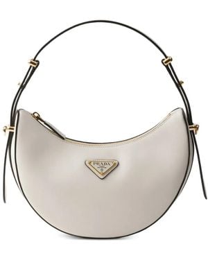 Prada Bolso de hombro Arqué mini de piel - Blanco