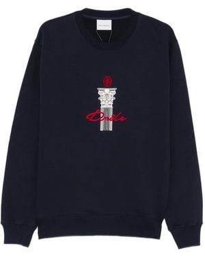 Drole de Monsieur Column-Print Sweatshirt - Blue