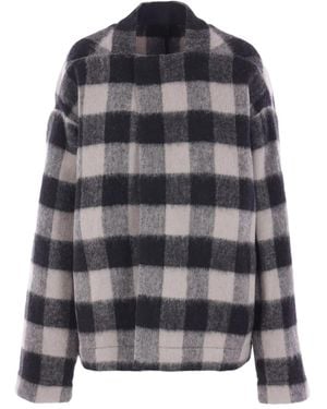 Rick Owens Checked Wool Jacket - Gray