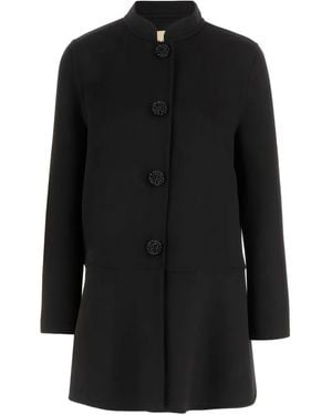 Valentino Garavani Button Wool Coat - Black
