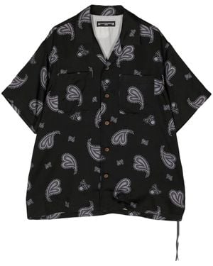MASTERMIND WORLD Paisley-Print Silk Shirt - Black