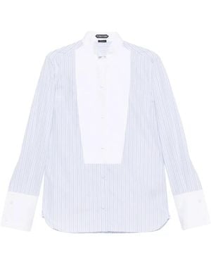Tom Ford Hemd Mit Längsstreifen - Weiß