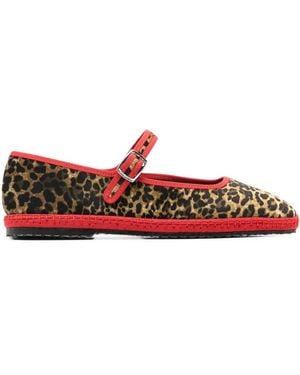 SCAROSSO Petra Velvet Ballerina Shoes - Red