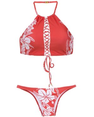 Amir Slama Bikini Mit Print - Rot
