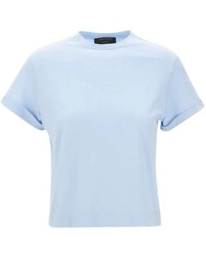 Gran Sasso Turned-Up Cuff T-Shirt - Blue