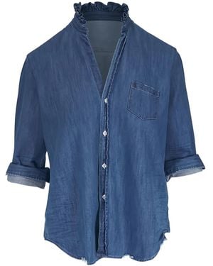 Frank & Eileen Ruffled Denim Shirt - ブルー