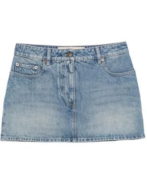 Valentino Garavani Vlogo Denim Mini Skirt - Blue