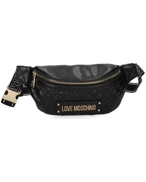 Love Moschino Quilted Logo Belt Bag - Black