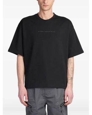 Alpha Industries Logo-Print Cotton T-Shirt - Black
