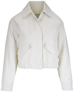 Vince Elasticated-Hem Cropped Jacket - White