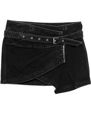 Isabel Marant Siyen Belted Wrap-Effect Denim Mini Skirt - Black