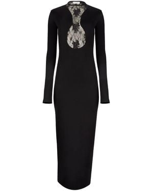 Nina Ricci Lace-Panelling Maxi Dress - Black