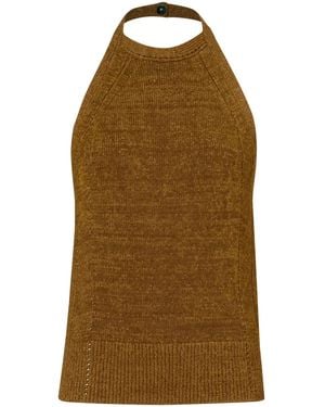 Proenza Schouler Leona Top In Viscose Ribbon Knit - Brown