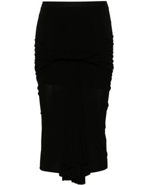 Rick Owens Drapierter Midirock - Schwarz
