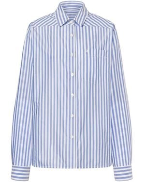 Philosophy Di Lorenzo Serafini Stripe-Pattern Shirt - Blue