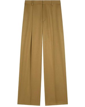 Dries Van Noten Pantalon En Laine À Design Plissé - Neutre