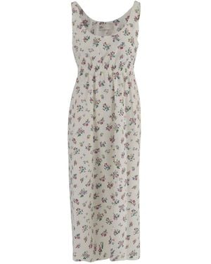 Tory Burch Floral-Print Cotton Dress - Gray