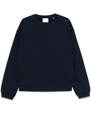 FRAME Logo-Embroidered Sweatshirt - Blue