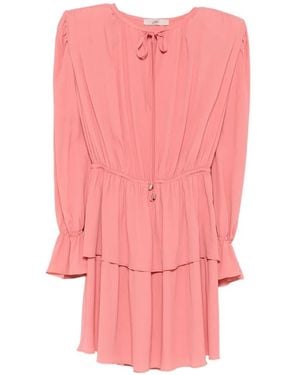 Carla G Tie-Neck Mini Dress - Pink