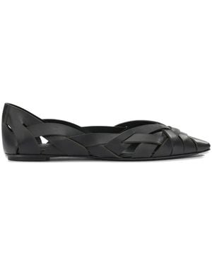 Roberto Del Carlo Ballerines Lisi Tressées À Bout Pointu - Black