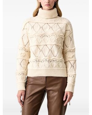 Fracomina Pointelle-Knit Roll-Neck Jumper - Natural