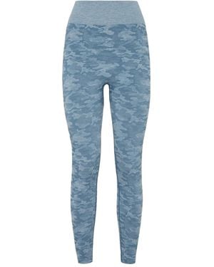 Philipp Plein Camouflage-Print Performance Leggings - Blue