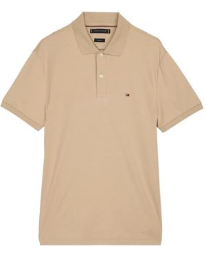 Tommy Hilfiger Logo-Embroidered Cotton Polo Shirt - Natural