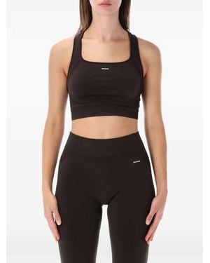 PANGAIA Logo-Print Racerback Tank Top - Black