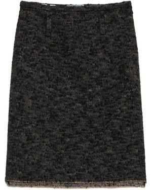 Prada Falda con logo triangular - Negro