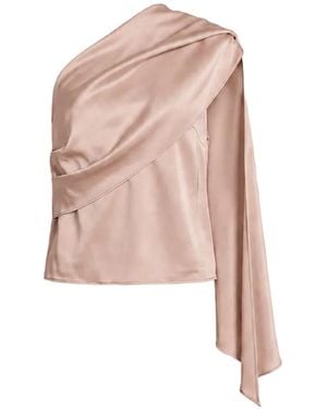 Alberta Ferretti One-Shoulder Draped Top - Pink
