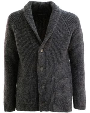 Tagliatore Gerippter Cardigan Mit Schalkragen - Schwarz