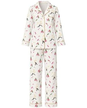 Bedhead Graphic-Print Long-Sleeve Pajamas - White