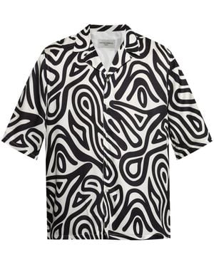 Officine Generale Camicia Con Stampa Grafica - Nero