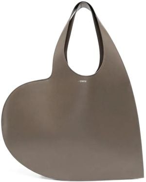 Coperni Heart-Shaped Leather Shoulder Bag - Brown