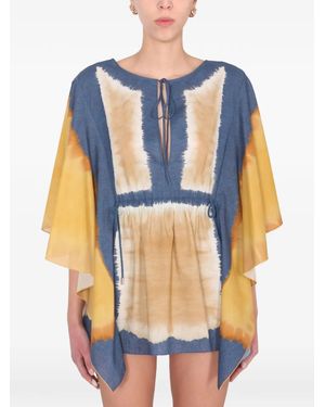 Alberta Ferretti Tie-Dye Print Kaftan - Blue
