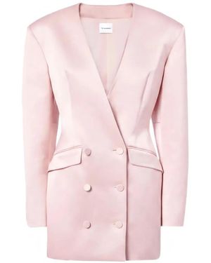 ANDAMANE Alexis Double-Breasted Satin Mini Dress - Pink