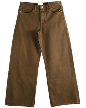 The Elder Statesman Frayed-Hem Wide-Leg Jeans - Green