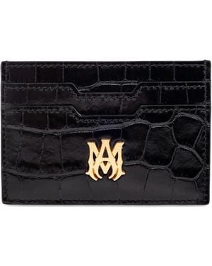 Amiri Logo-Plauqe Leather Wallet - Black