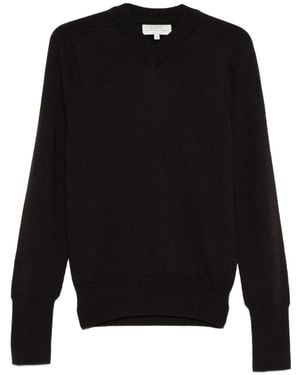 Studio Nicholson V-neck merino-wool sweater - Schwarz