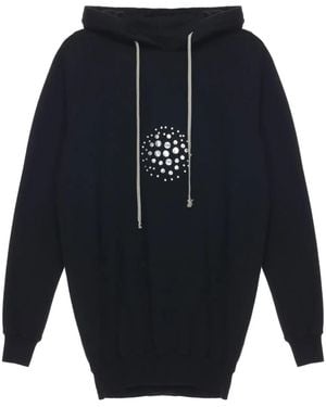 Rick Owens Hoodie Met Spiegelende Studs - Blauw