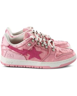 A Bathing Ape Star Embellished Sneakers - Pink