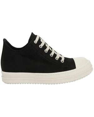 Rick Owens Lace-Up Leather Trainers - Black