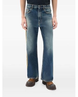 Ann Demeulemeester Alarik Stonewashed Stripe Trousers - Blue