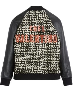 Valentino Garavani Chez-Patch Tweed Bomber Jacket - Black