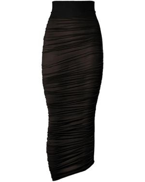 Wolford Falda Midi Drapeada - Negro