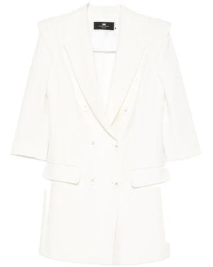 Elisabetta Franchi Double-Breasted Blazer Mini Dress - White